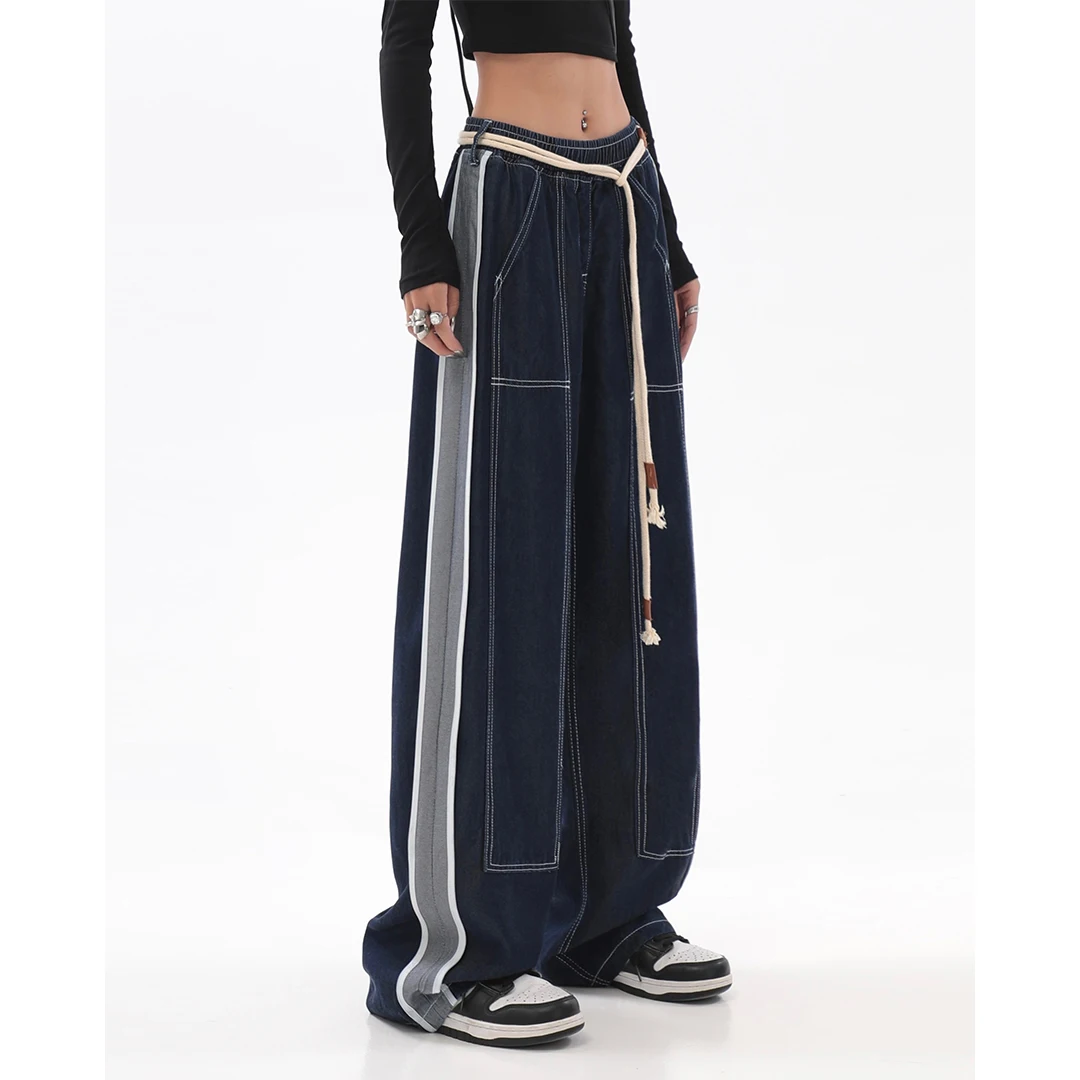 

2023 Spring Women'S Jeans High Waist Fashion Straight Loose Denim Pants Street Dress American Wide Leg Denim Pants