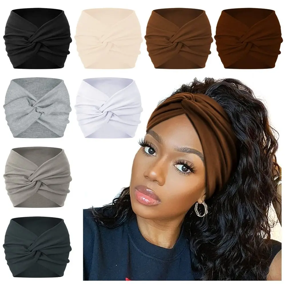 

Wide Headbands for Women Extra Large Turban Workout Headband Fashion Yoga Hair Bands Boho Twisted Thick Hair Accessories