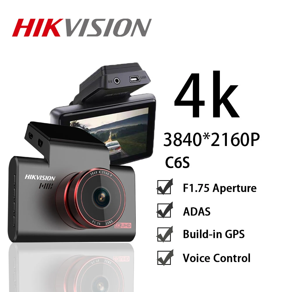 HIKVISION Dash Cam C6S 4K UHD GPS&WIFI Voice Guidance Night Vision Car