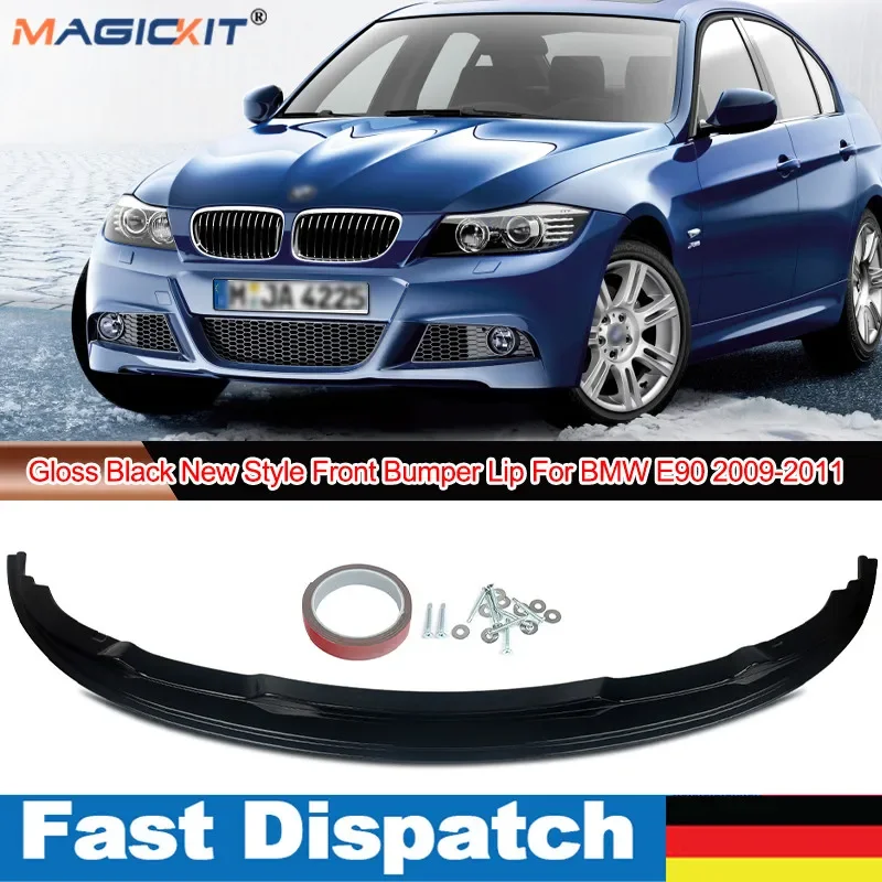 Magickit Per Bmw 3 'E90 E91 M Sport Paraurti Splitter Anteriore Lucidalabbra Nero Smc 09-2012