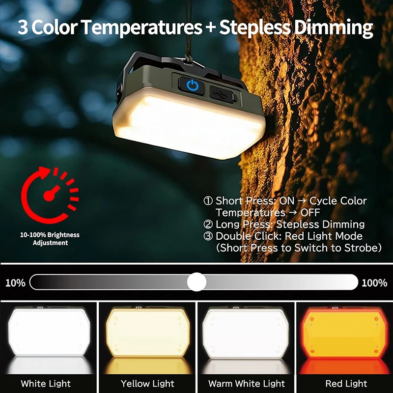 Camping Light Rechargeable Essentials Super Bright 4 Lighting Mode Outdoor Hanging Tent Accessories for Emergency