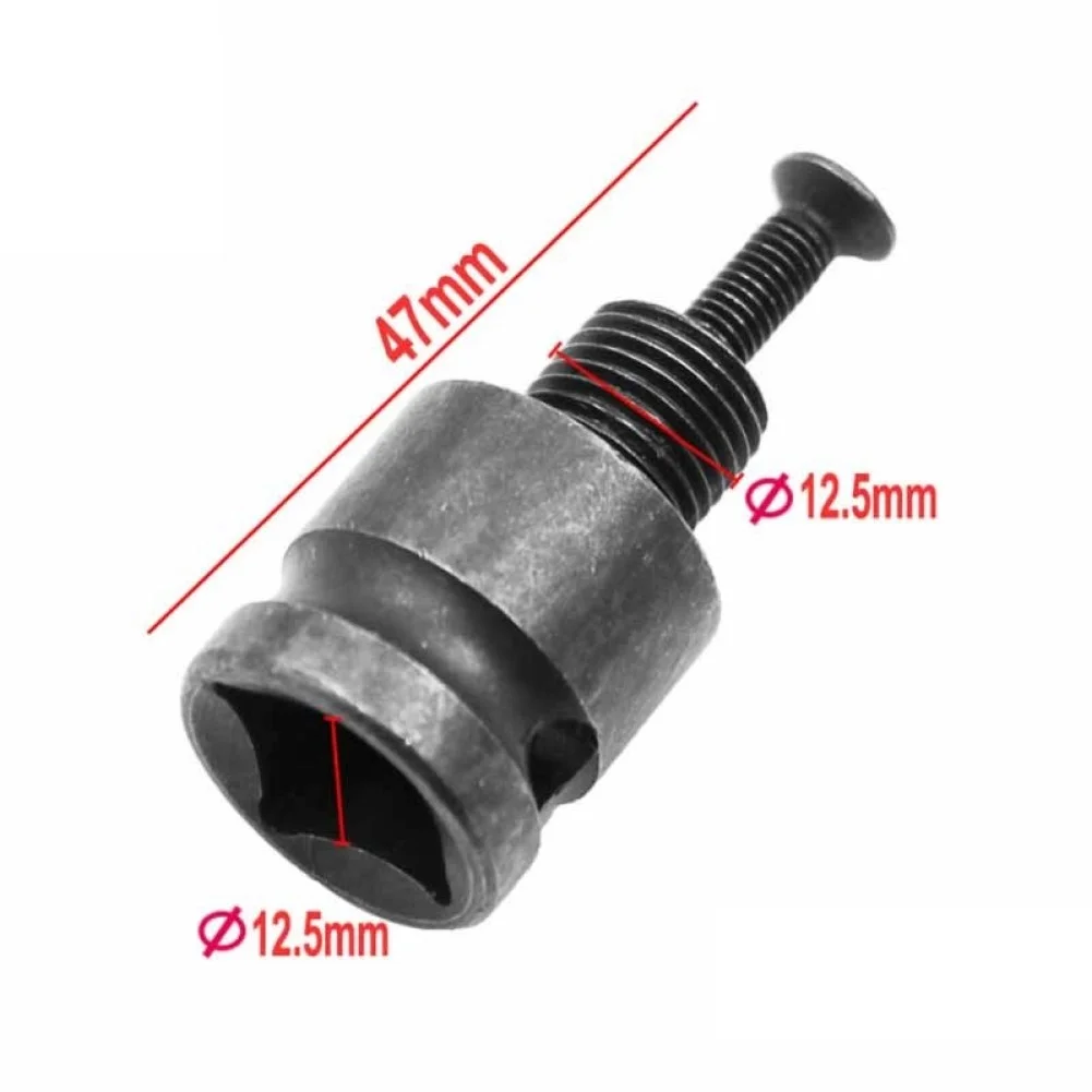 1pc Drill Chuck Adaptor With Screw 1/2-20UNF For Impact Wrench Conversion Alloy Steel High Strength Power Tool Accessory