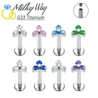 ASTM F136 Titanium Nose Piercing Petal Earrings For Women Labret Lip Rings Goth Ear Tragus Studs Accessories Fine Jewelry