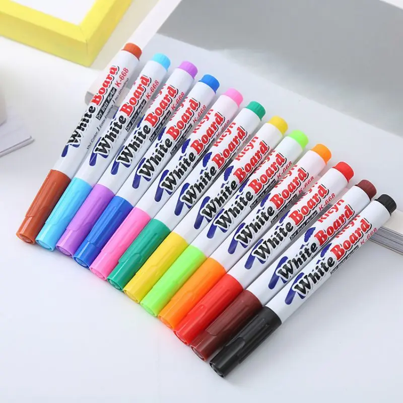 Whiteboard Pens 1 Set Rewritable Whiteboard Stationery Drawing Art Felt-tip Repeated Filling Water-soluble Chalk