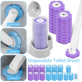 18/36 pezzi scopino per WC testina di ricambio usa e getta kit di pulizia scopino per WC manico lungo accessori per WC strumento 1