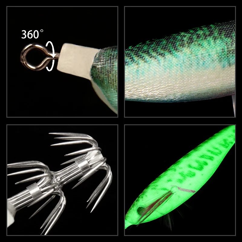 Floating Squid Jig 10g 100mm Luminous Shrimp Fishing Lures UV EGI Floating Sutte Webfoot Octopus Cuttlefish Fishing Tool