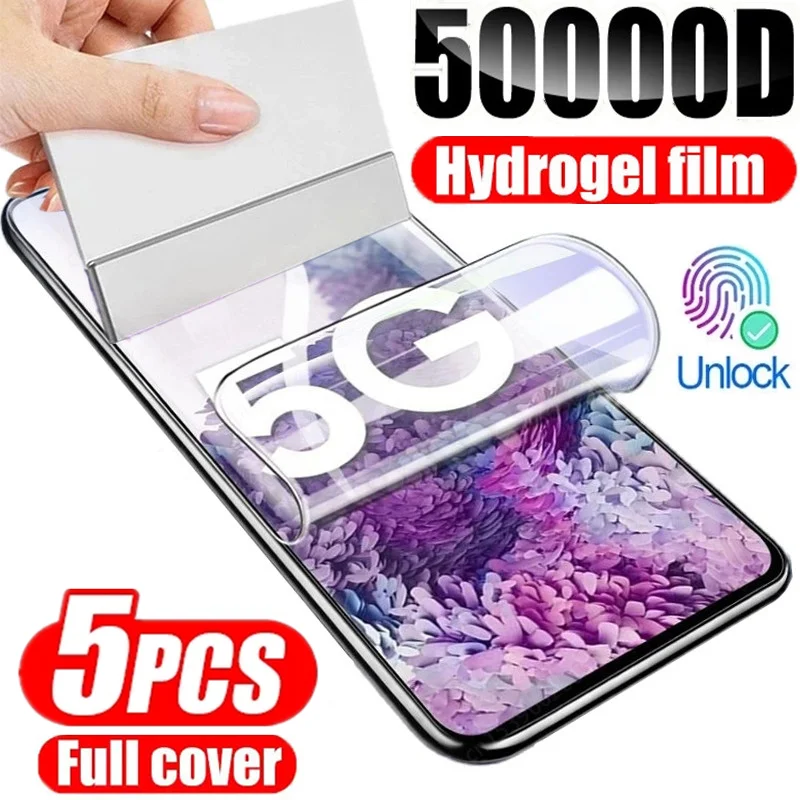 Гидрогелевая пленка 5 шт. для Samsung Galaxy S23 S22 S21 S20 Ultra S10 S9 S8 Plus FE, защитные пленки для экрана Samsung Note 20 10 9 8 Plus