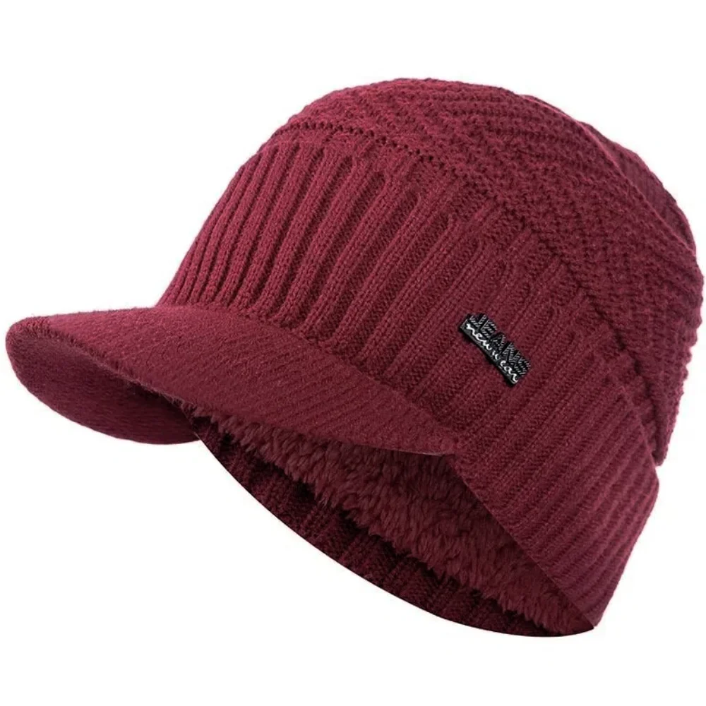 Heißer Verkauf Unisex Warme Wintermützen Plüschfell Gefütterte Warme Mütze Mit Krempe Outdoor Strickmützen Für Männer & Frauen – Detail 21