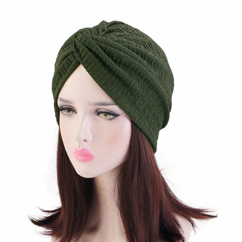 Fashion Bandanas Women Turban Muslim Hat Twist Hijab Bonnet Cap Adult Chemo Hat Knot Twist Turban Headbands Muslim Cap muslim headwear hijab headscarf hijab hats female head wraps