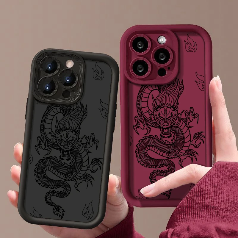 Dragon Pattern Shockproof Soft Silicone Phone Case Cover