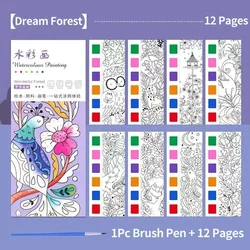 Children's Watercolor Art Set with Paint Pens - Creative Birthday Gift (Dream Forest)