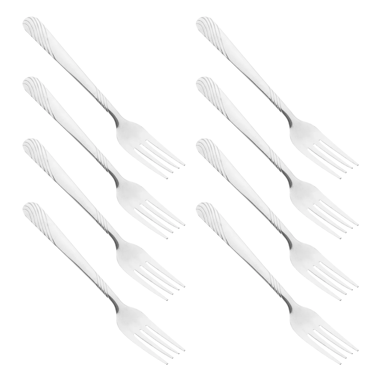 

8 Pcs Silverware Stainless Steel Tableware Salad Fork Barbecue Tool Multi-purpose Dinner Steak Bbq Dessert Western Food