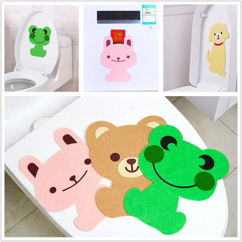 Toilet Deodorant Stickers Creative Cartoon Non-woven Deodorizing Toilet Stickers DIY Bathroom Decoration Sticker toilet deodorant