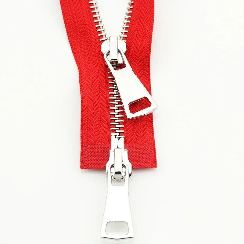 Premium Metal Double-Slider Open-End Zippers for Jackets - Auto Lock Closure, Multiple Lengths Available