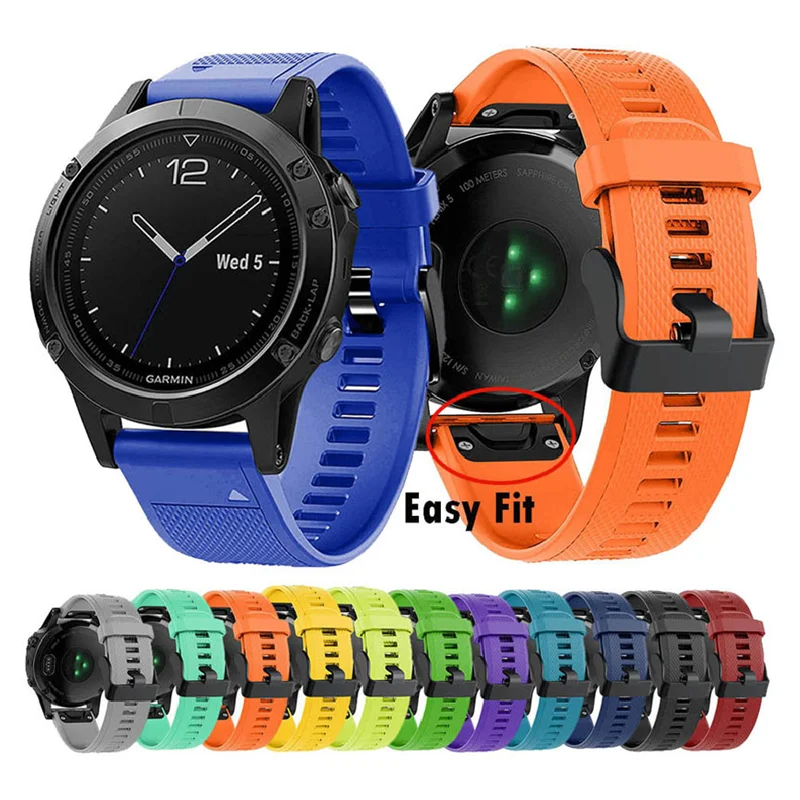 Bracelet en silicone pour Garmin Fenix 6 6X Pro 5 5X Plus, bracelet de