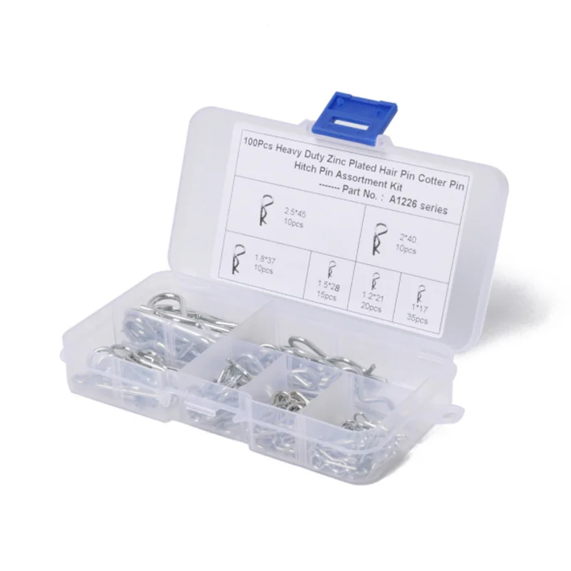 Spring Cotter Pin 100pcs R Type Retaining Clips Wave R-shaped Pin Clamp For Car