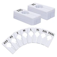 40 Pack Rectangular Plastic Clothing Size Closet Rack Dividers Hangers, Preprinted In 8 Sizes 1