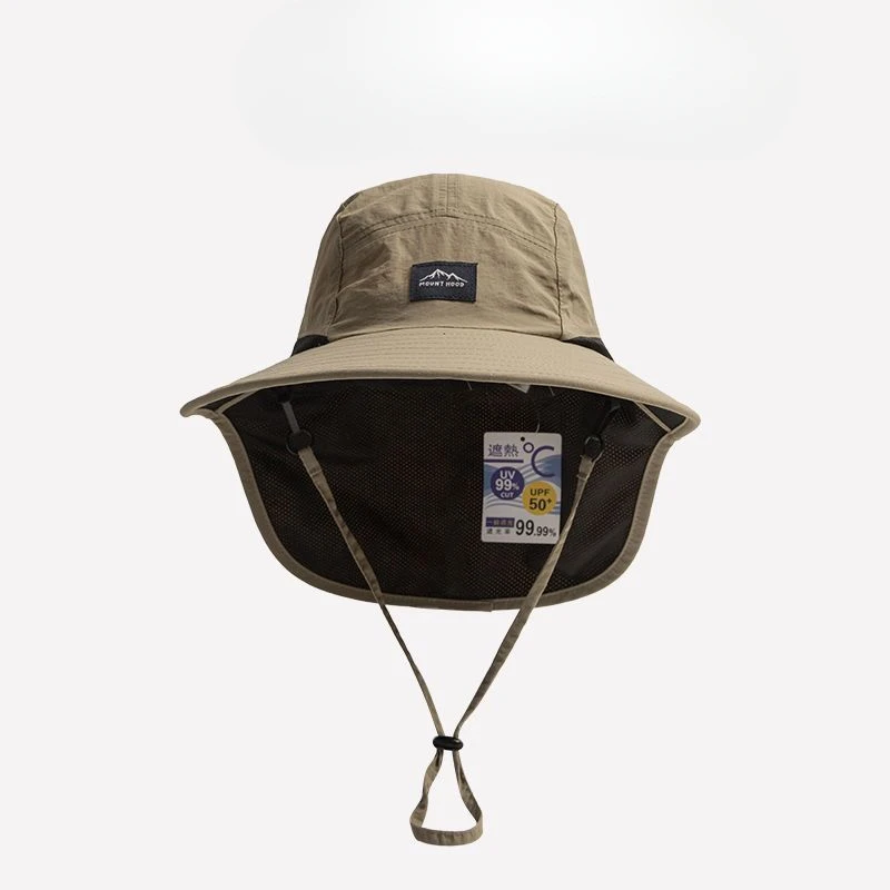 Sun Hats Unisex Summer Wide Brim Waterproof Quick-drying Panama Caps Outdoor Visor Bucket Hats Mesh Breathable with Neck Flap