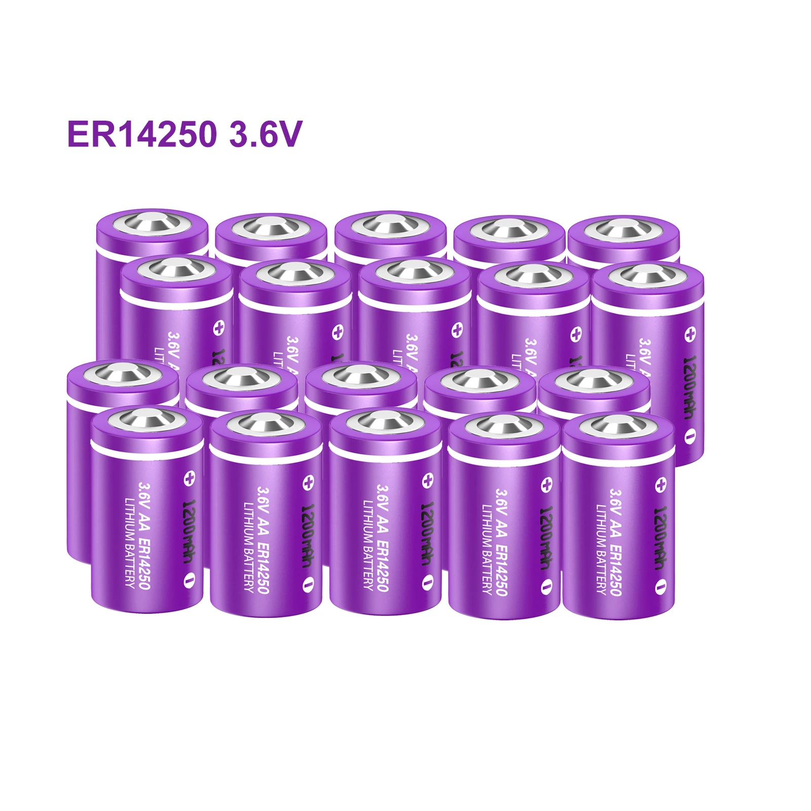 

20 шт. ER142501200mAh литиевые батареи, высокая температура 3,6 V 1/2 AA батарея 14250 для игрушечного водомера, сигнализации, датчика окна