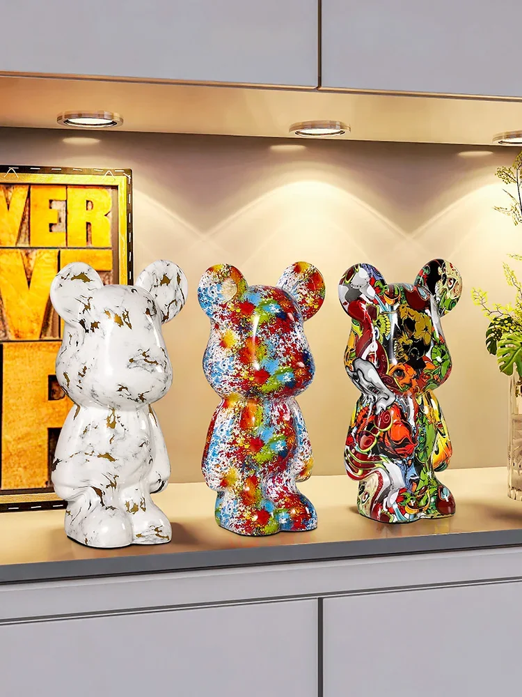 

28CM Low Luxury Trendy Play Creative Violent Bear Decoration Living Room foyer TV Cabinet Wine Cabinet Home Decoration