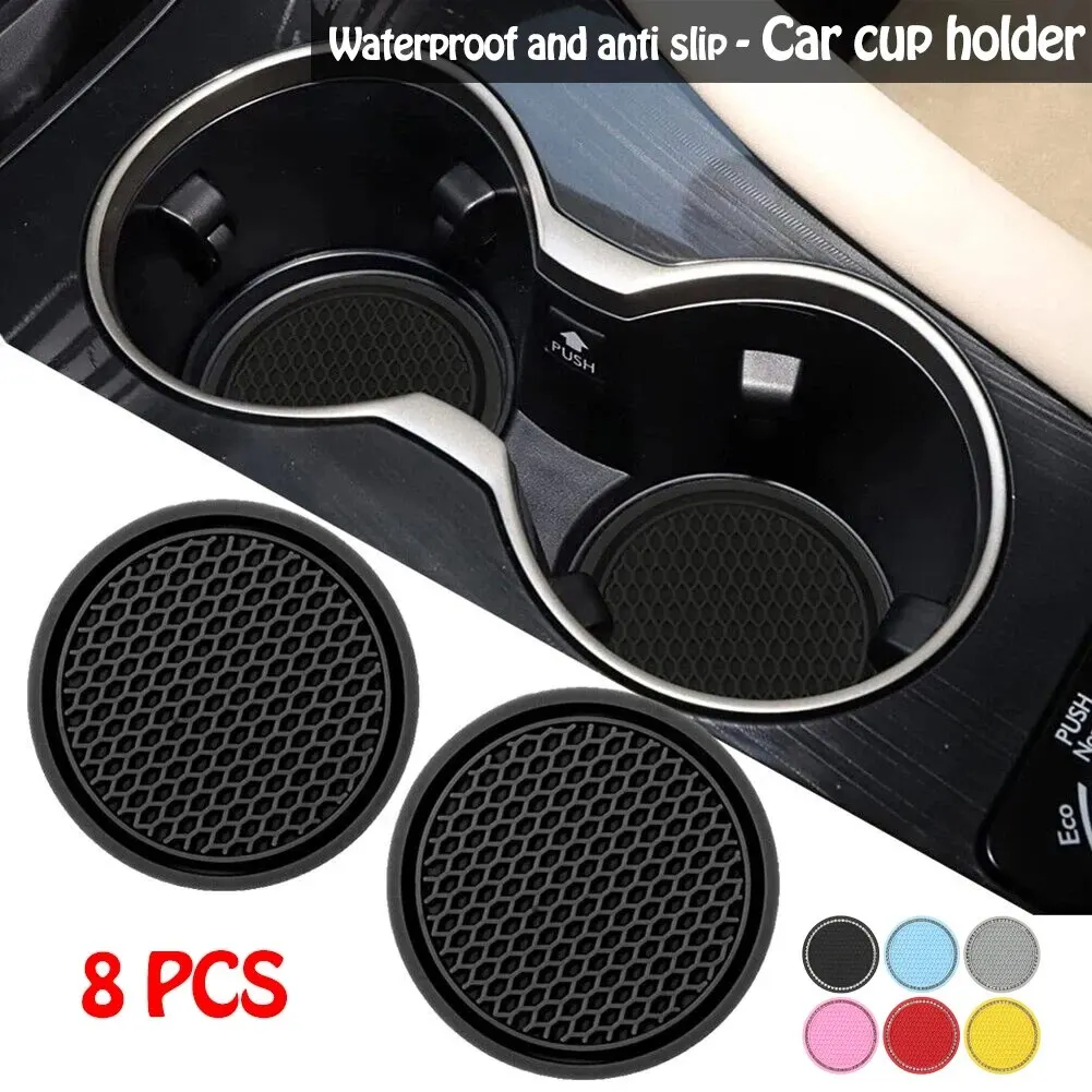 Cup Holder Coasters 8Pcs Car Auto Cup Holder Anti Slip Insert Coasters Pads Interior Accessories Universal Fits Perfectly For Most Cups