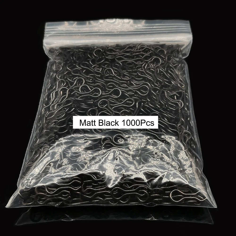 1000pcs Matt Black Carp Splay Rings Swivel Buckle Lure Leader Sinker Eyes Lure Connector Fishing Goods Tackle Accessories Pesca