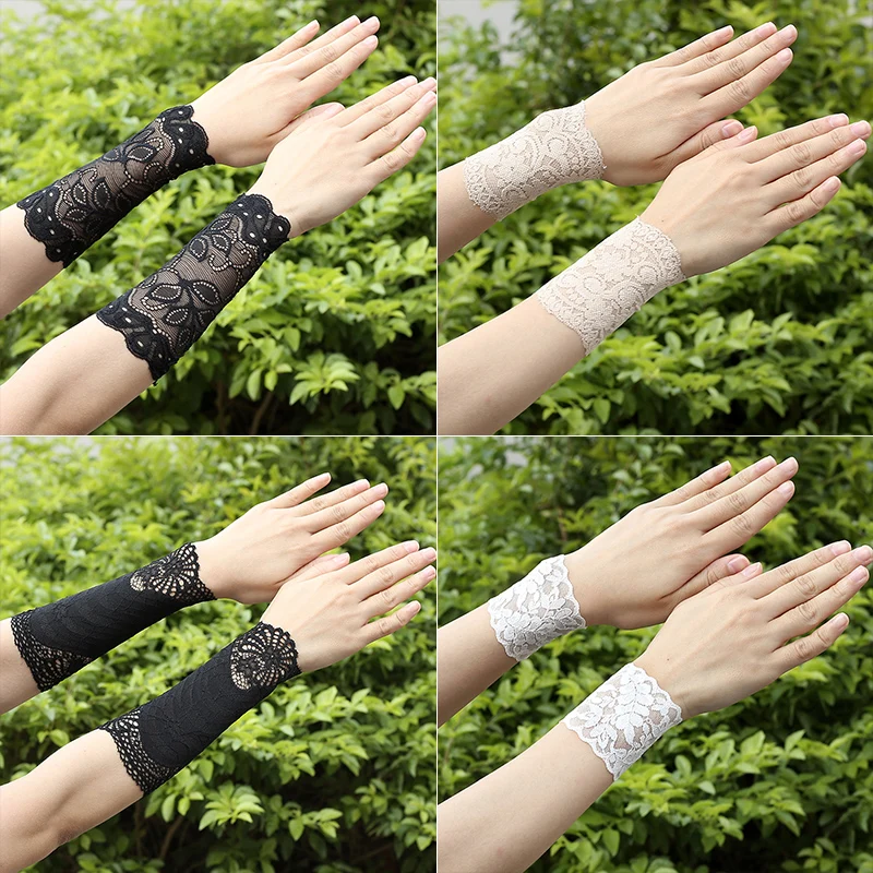 Lace Wristband Cover Scar Breathable Thin Fingerless Gloves Sexy Ladies Driving Sunscreen Gloves Mesh Dance Wrist Decoration office desk decoration diamond shaped pen holder mesh red pen holder solid wood pen holder coffee table storage desk supplie