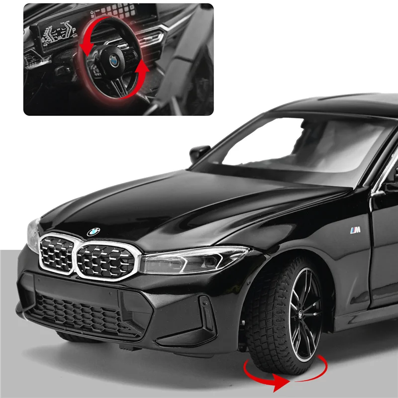 1:24 BMW 3 시리즈 325i 325LI M 쿠페 합금 스포츠카 모델 다이캐스트 금속 차량 모델 시뮬레이션 사운드 라이트 어린이 장난감 선물