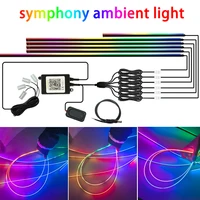 Car Ambient Light Universal LED Car Led Symphony RGB Atmosphere Lamp APP for Backlight LED Acrylic Fiber Optic Decoration Light