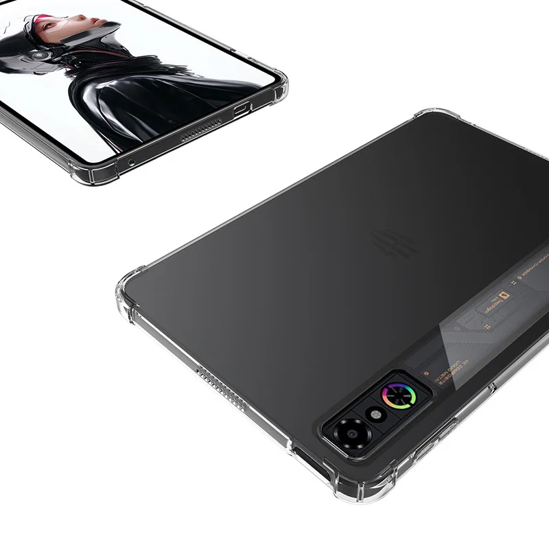 2-in-1 Gaming Tablet Accessory Set: Zipper Sleeve Pouch & Clear Shockproof Back Cover Case