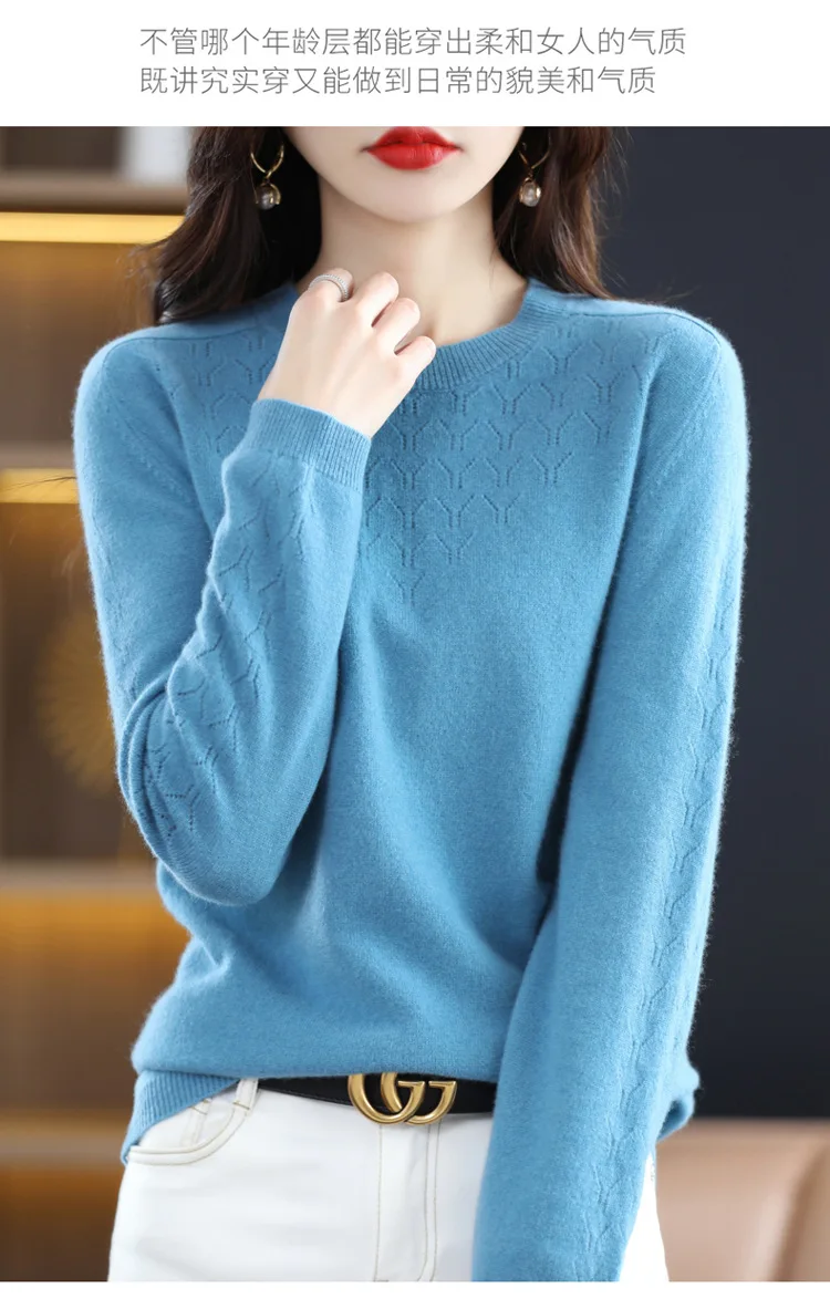 Pull Femme Neue Warme Strickwaren Rundhals Langarm Tops Herbst Winter Pullover Frauen Bodenbildung Pullover Stricken Woolen Hemd – Detail 12