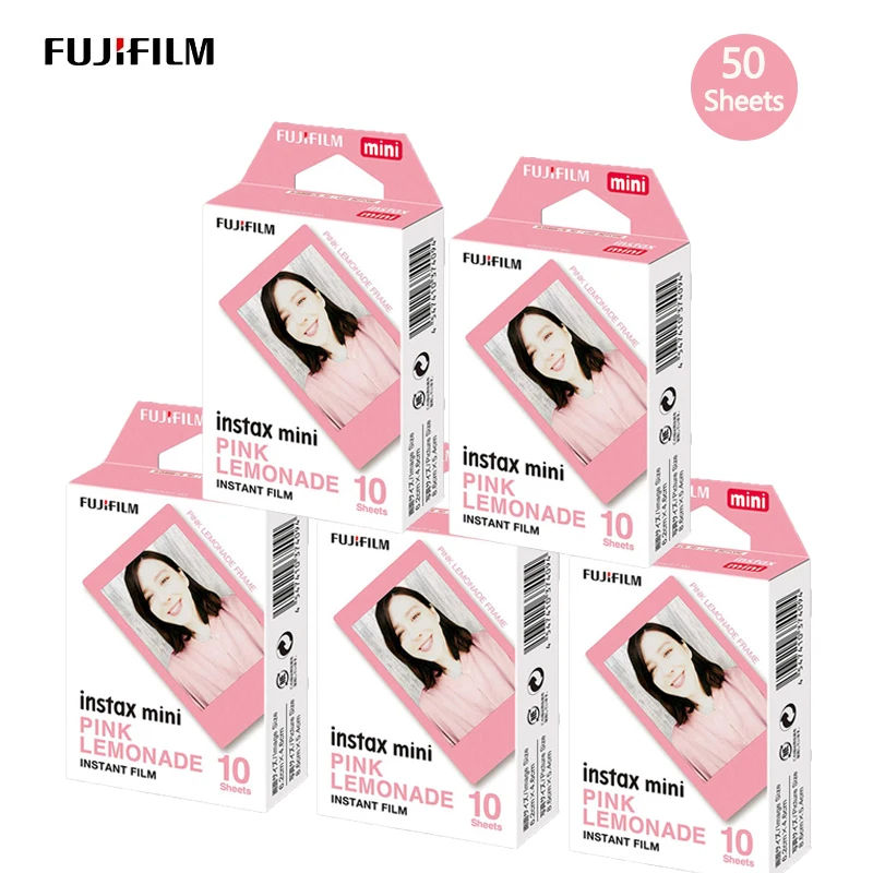 10-50 Sheets Fujifilm Pink Lemonade Instax Mini Film Photo Paper