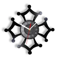 Occitania Symbol Occitane Cross Vintage Vinyl Record Wall Clock Croix Occitane Wall Art Home Decor Silent Non ticking Wall Watch 1