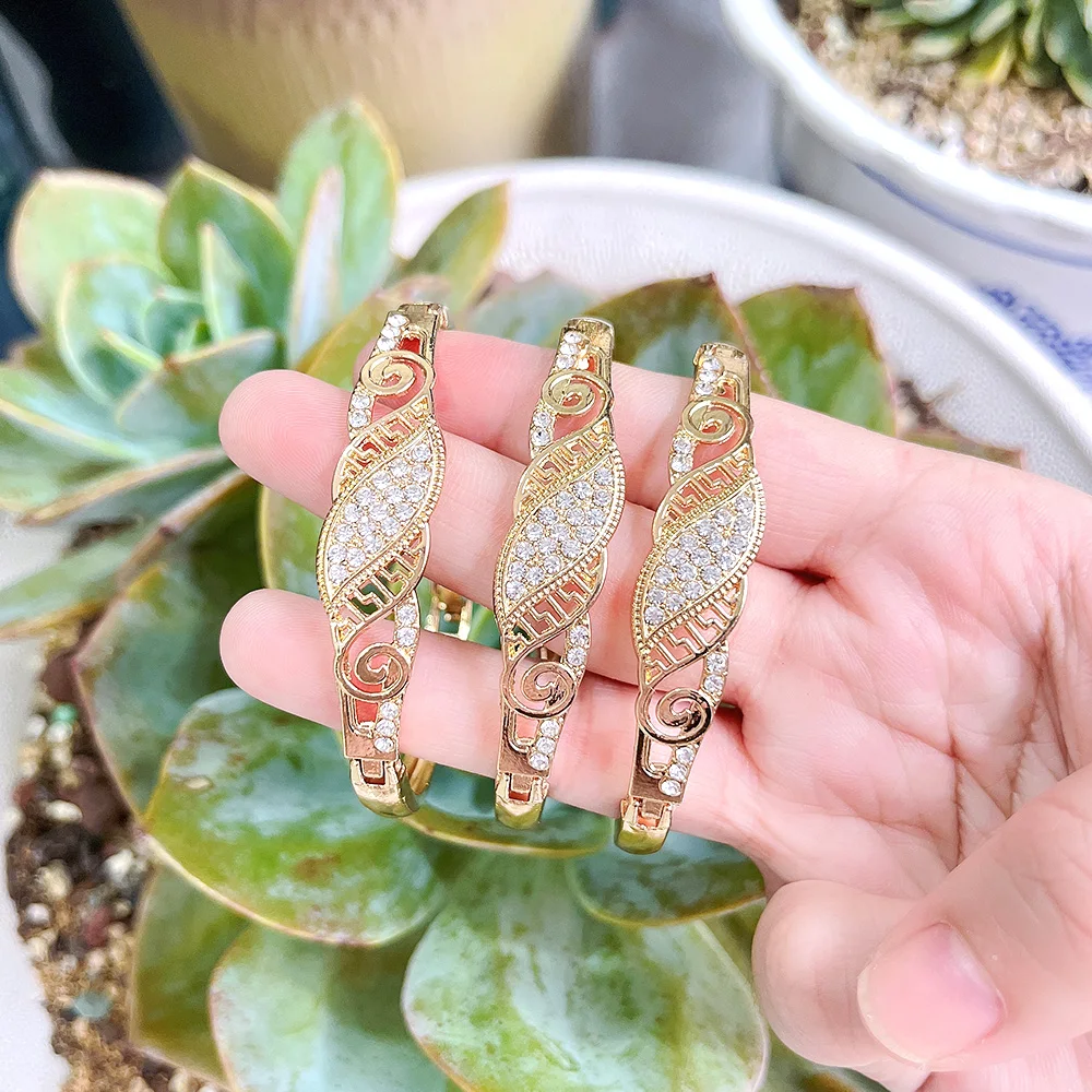 Sunspicems Arabic Thin Bracelet Sets Women Crystal Wrist Bangle Gold Color Bride Wedding Jewelry Morocco Bracelet Festival Gift bangle bracelet crystal bracelets