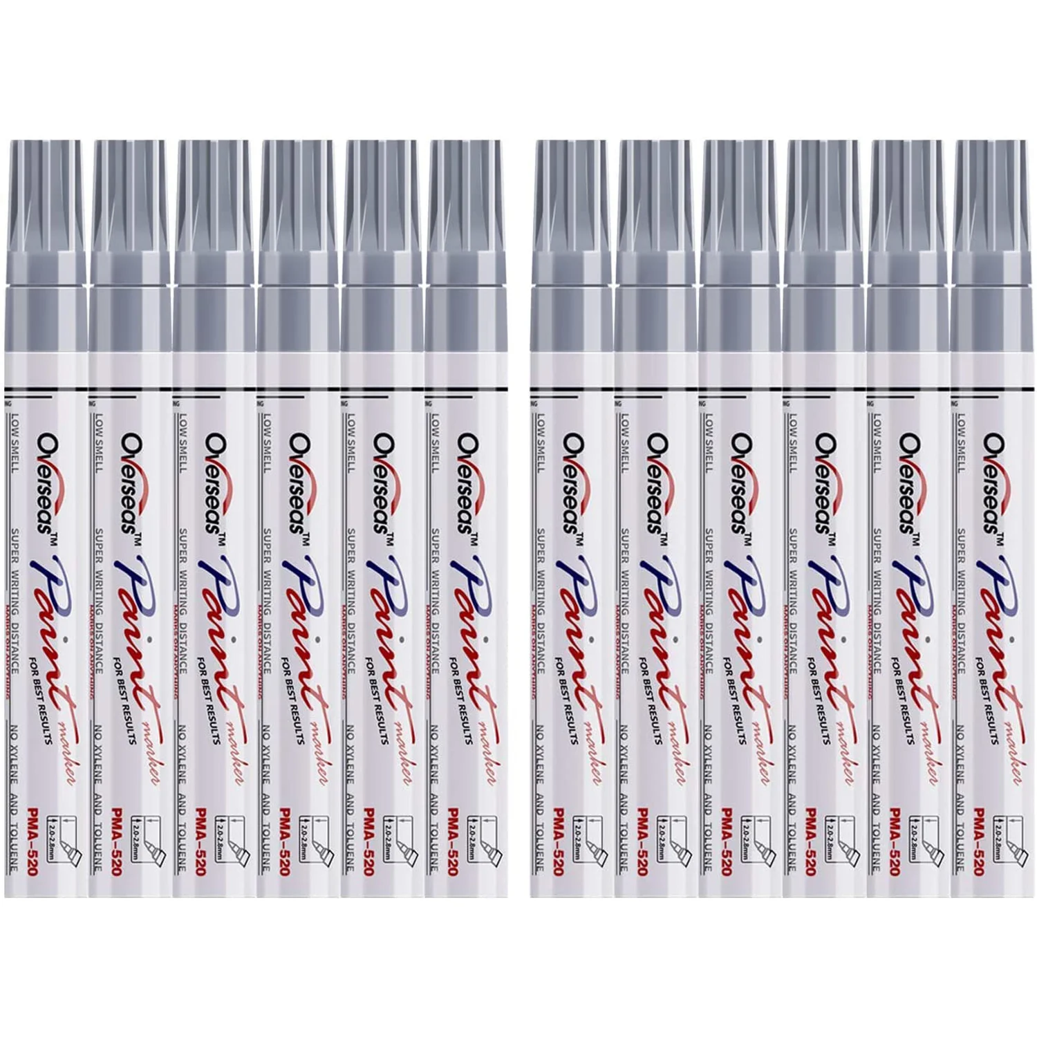 

Silver Permanent Paint Pens Paint Markers for Plastic 12 pcs Oil Based Paint Marker Pens Quick Dry and Waterproof,Oil Paint Pen