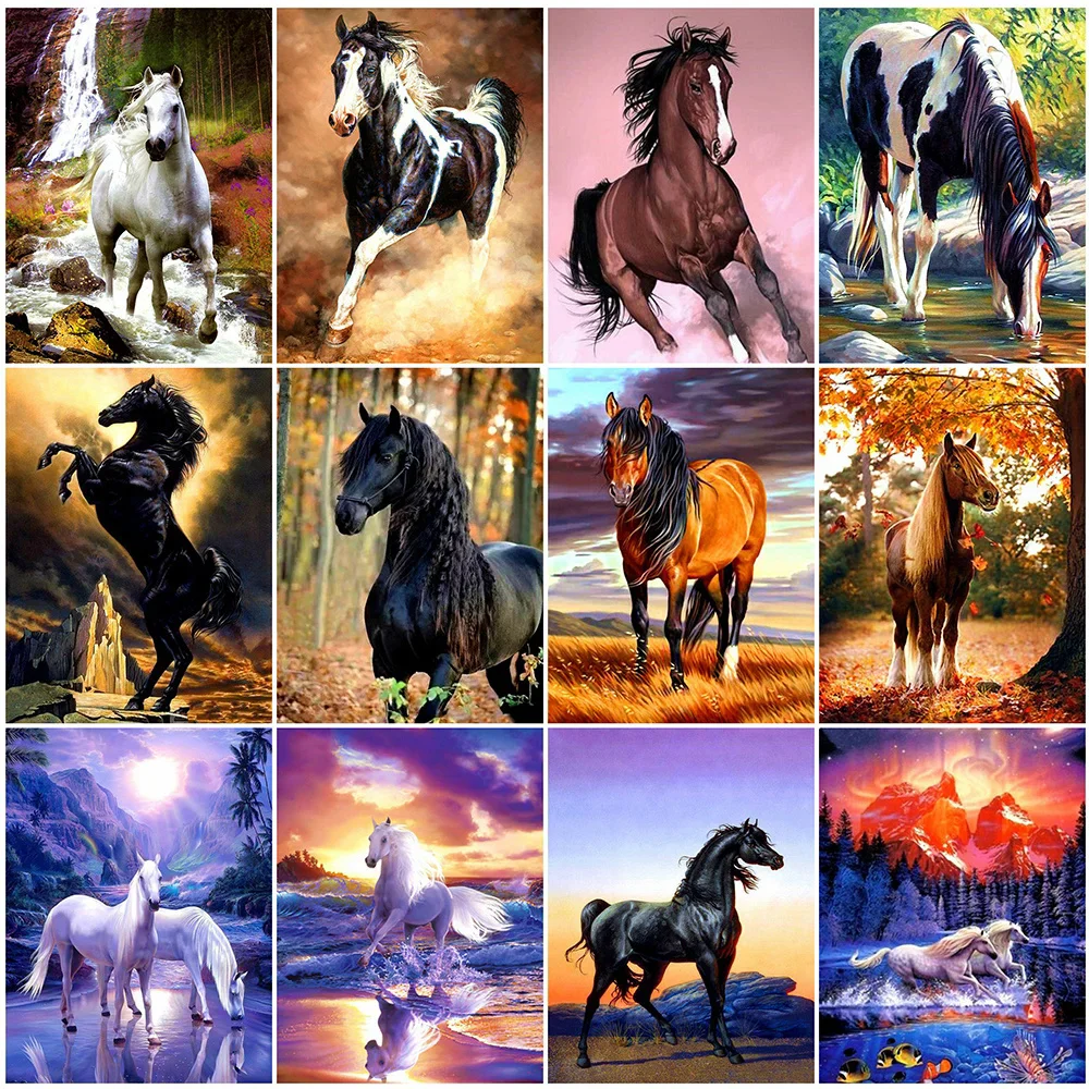 Evershine Diamond Painting Horse Full Square Diamond Embroidery Animal Cross Stitch Mosaic Rhinestone Art Home Decor