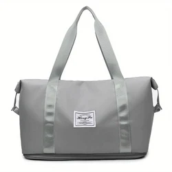 UNIXINU Women's Waterproof Nylon Travel Duffel Bag - Large Capacity Sports Tote (GRAY)