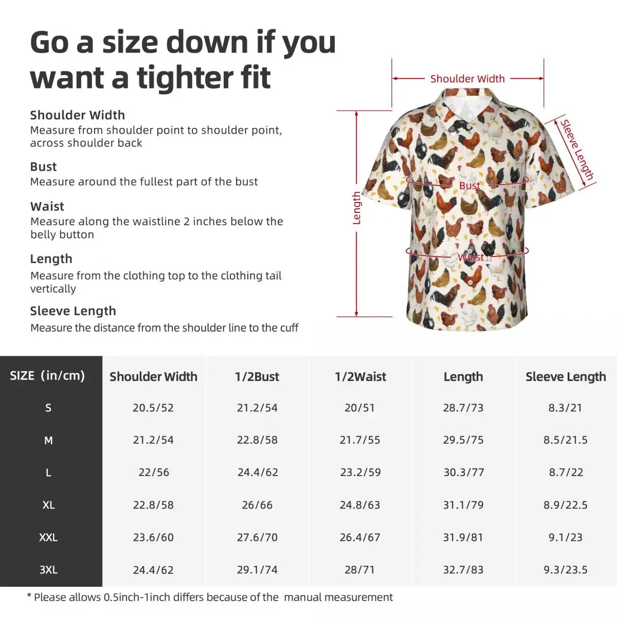 Cartoon Chicken Hawaiian Shirt Man Vacation Hens Roosters Casual Shirts Short-Sleeve Y2K Street Custom Novelty Oversize Blouses 5