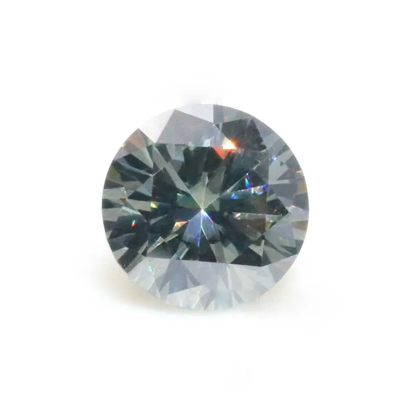 Nuovo Colore Blu Grigio Vvs1 Round Moissanite Loose Bead Certified Gra Moissanite Diamond Stone Con Gra Pass Tester Per Gioielli Fai Da Te