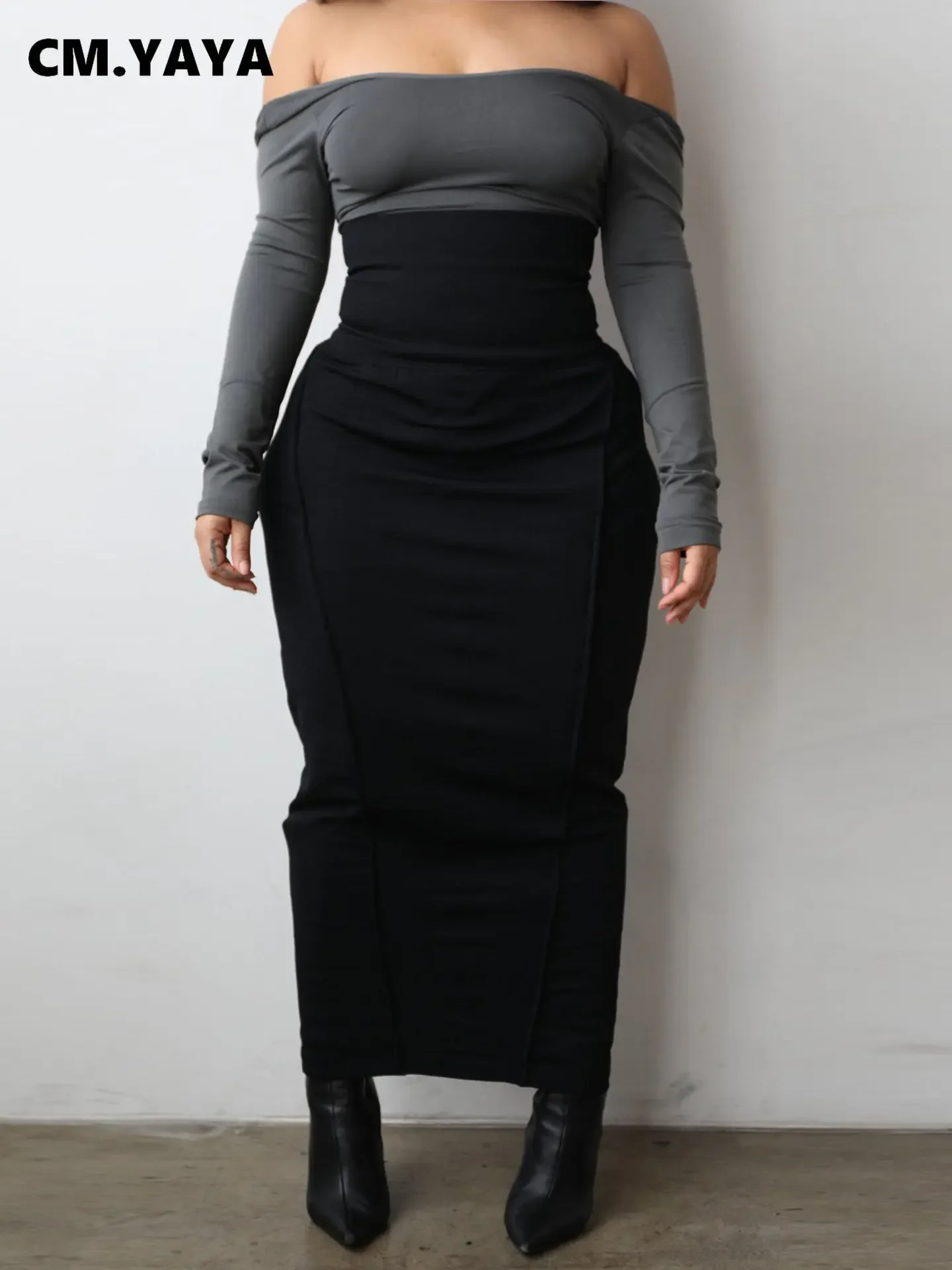 

Юбка-карандаш Женская средней длины, модная облегающая юбка-макси с завышенной талией, шикарная уличная одежда, 2024