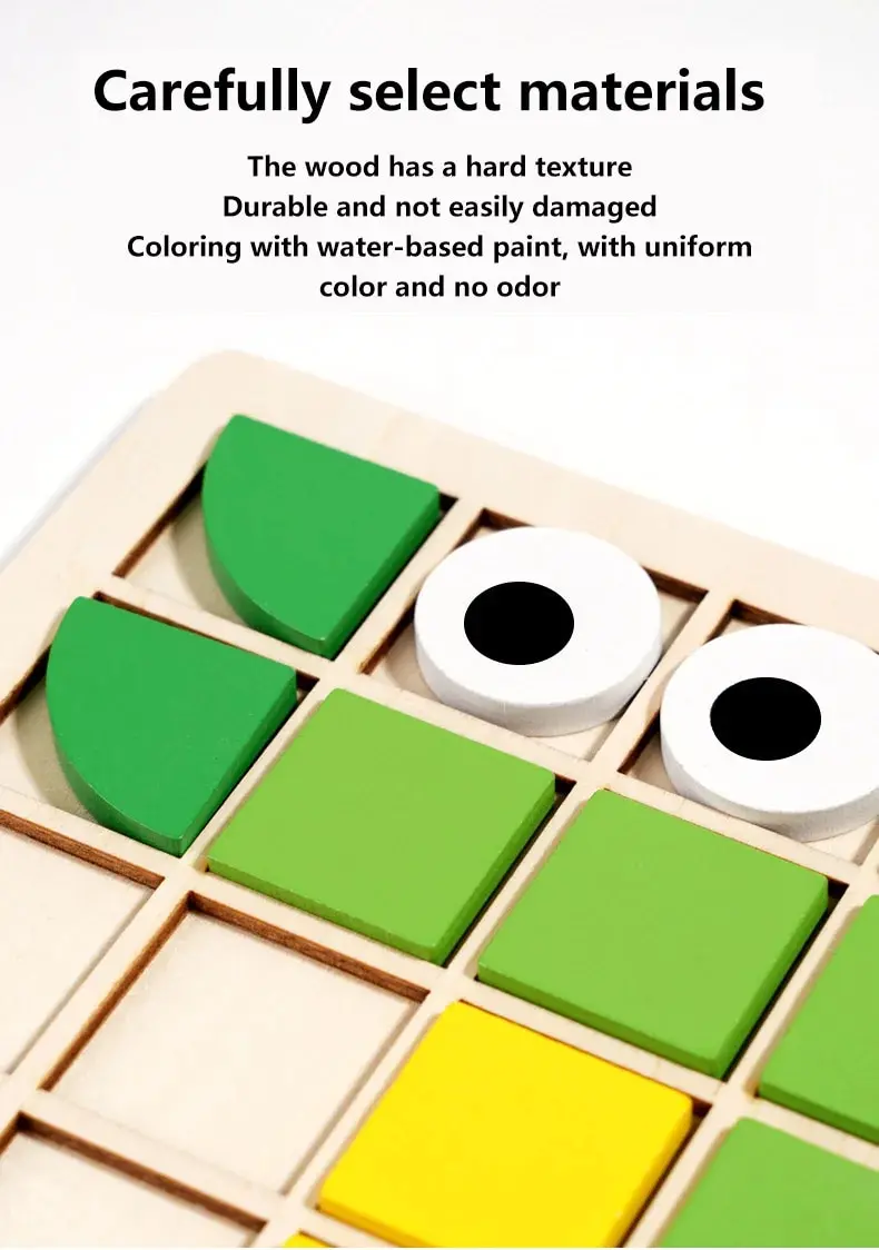 Wooden Mosaic Geometric Pattern Building Blocks Puzzle Set_voghion.com
