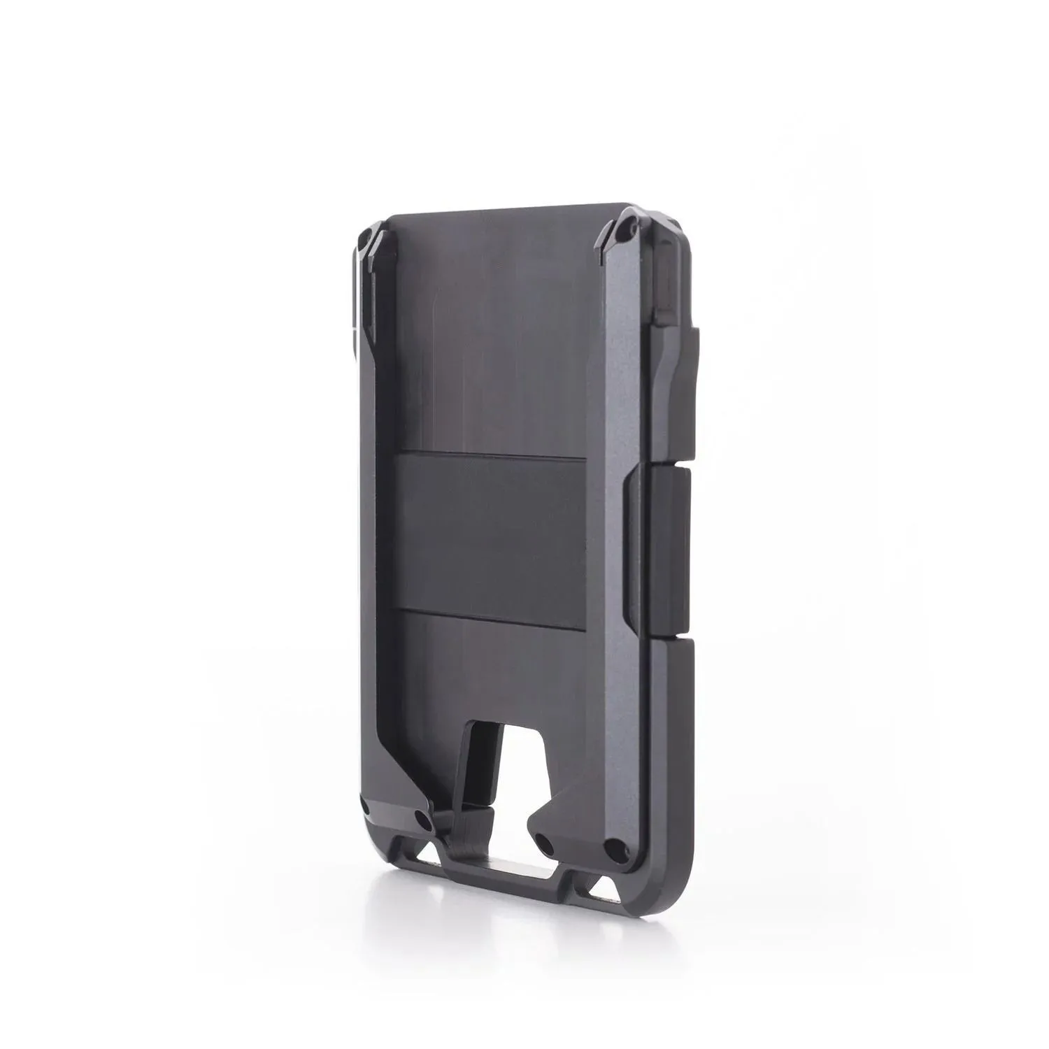 Slim Minimalist Wallet for Men-RFID Blocking-All-Metal, Jet Black