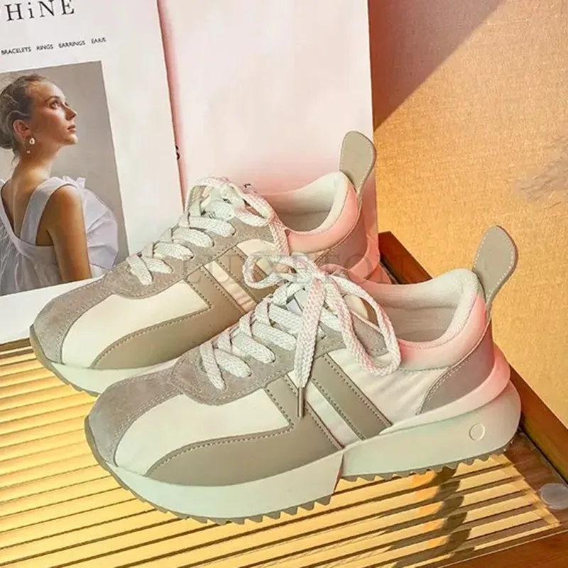 

2023Spring Autumn Women Luxury Sports Shoes New Color Block Popular Trendy Soft Sole Casual Couple Sneakers Zapatos De Mujer