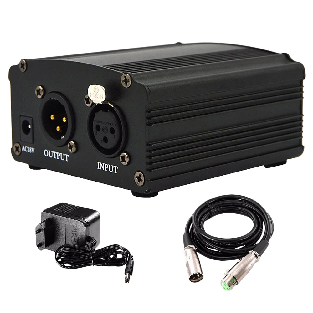 

Professional 48V Dc Phantom Power Supply Genuine Professional For Studio Recording Condenser Microphone Computer Us Plug