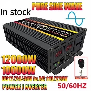 8000/10000W จอแสดงผล LCD อินเวอร์เตอร์พลังงานแสงอาทิตย์ 12V 24V 48V ถึง 110 V/220 V Pure Sine Wave หม้อแปลงแรงดันไฟฟ้ารถ Charge Converter 1
