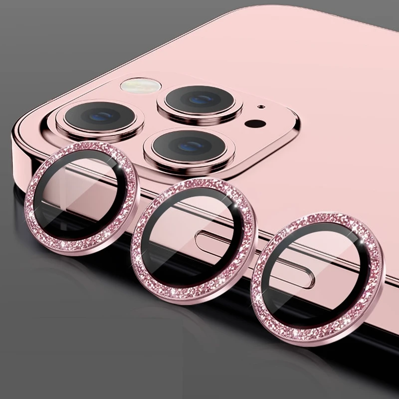 Bling Glitter Metal Camera Lens Protector - 2-3 Piece Set