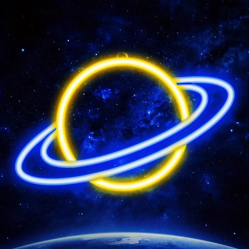 Neon sign Planet Neon Sign 10 Levels Brightness LED Neon Lights Signs for Wall Decor USB Powered Lights for Bedroom