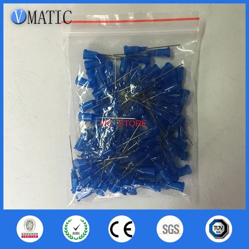 100Pcs 1'' Tube Length Dispensing Needles 22G Syringe Needle Tip 1 Inch