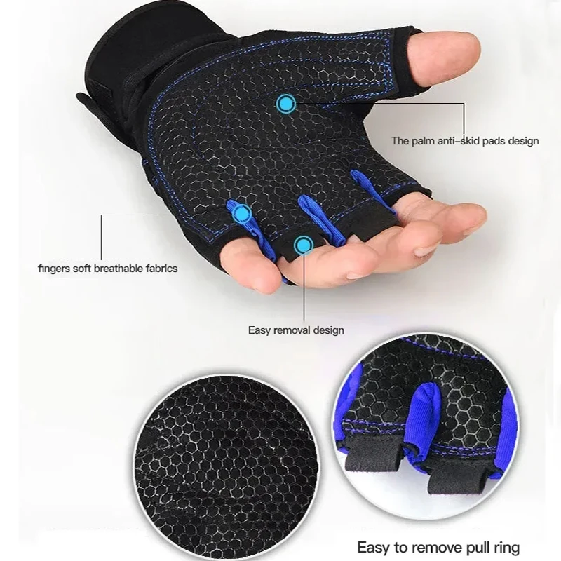 Men's and Women's Outdoor Cycling Hiking Shock Resistant Gloves Fitness Weightlifting Anti Slip Wrist Protection Gloves