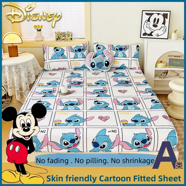 Disney-sábanas estampadas con dibujos animados para niños, protectores de  colchón antideslizantes, Stitch, Mickey Pooh, agradable para la piel, ropa  de cama - AliExpress